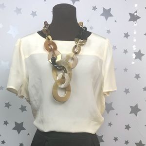 J Crew Ivory Silk Blouse Size 12